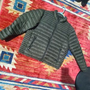 Olive green solaris duck down packable jacket